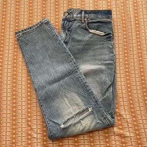 Loft Womens Jeans Size 31/12 Blue High Waist Boyfriend Slim Pockets 5 Pocket